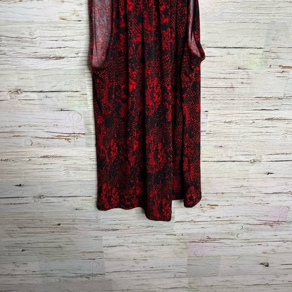 Michael Kors blouse tank top red black gold size medium chain - Picture 2 of 7